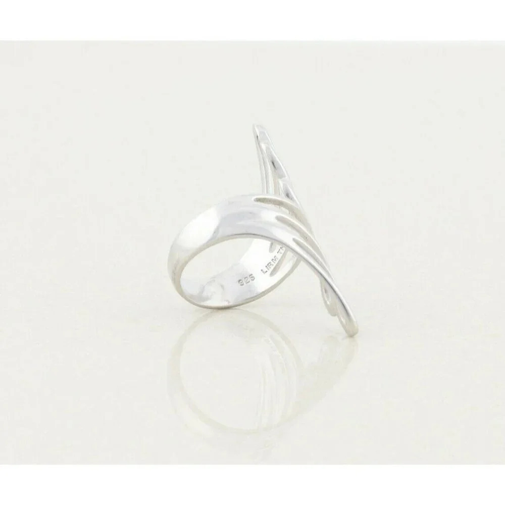 Sterling Silver Fan Ring Long Finger Ring size 8 1/4 - Picture 7 of 7